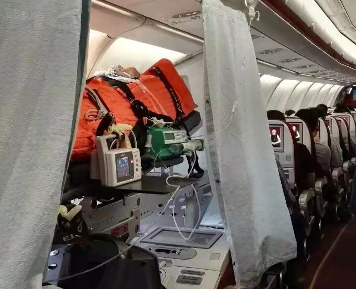汉川市跨国医疗包机、航空担架